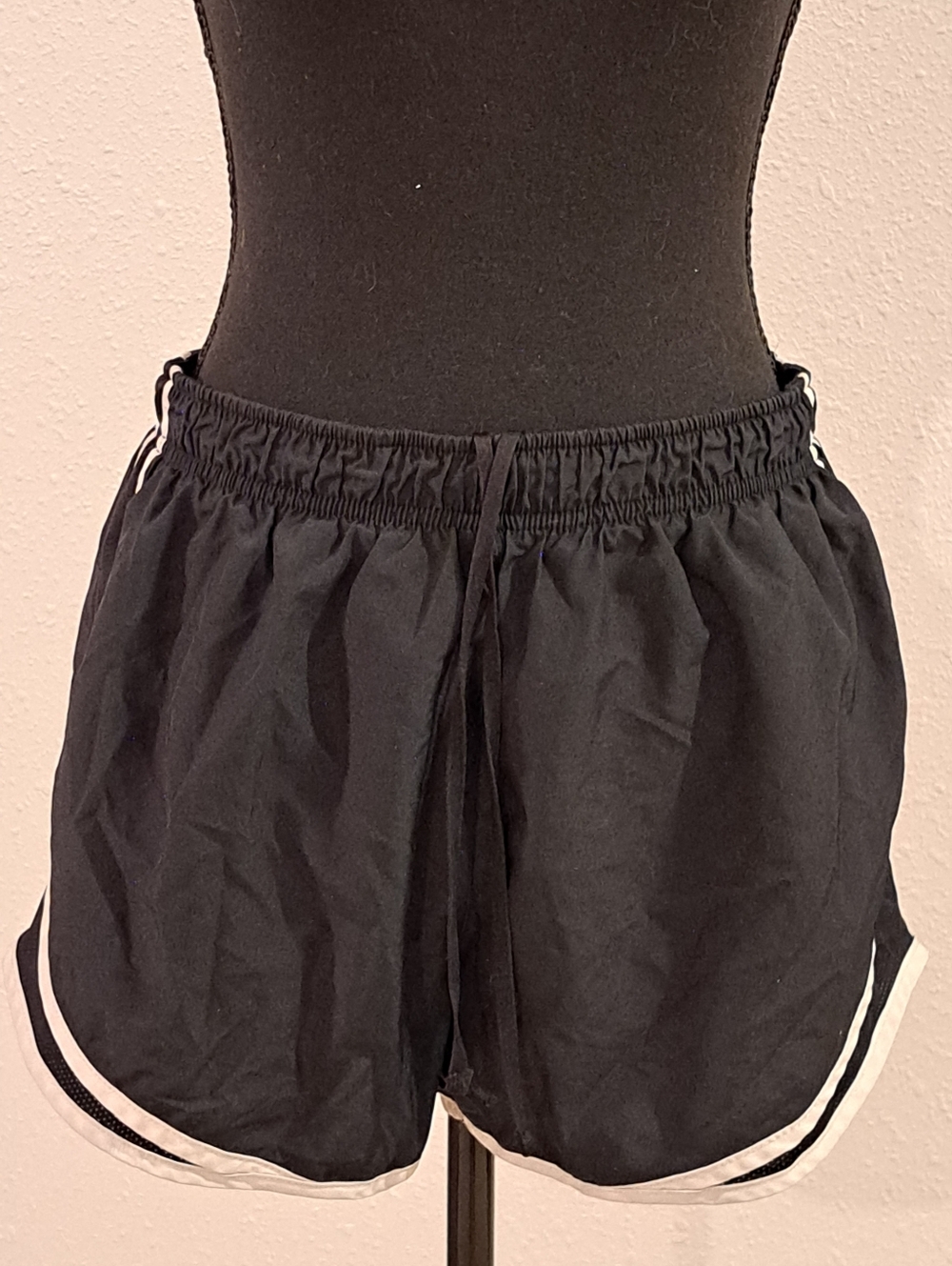 Nike Black Athletic Shorts with White Piping